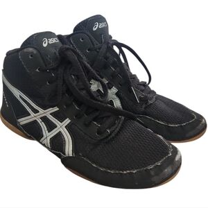 Asics Kids Black and White Wrestling Shoes